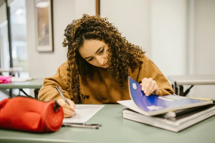 Student studying